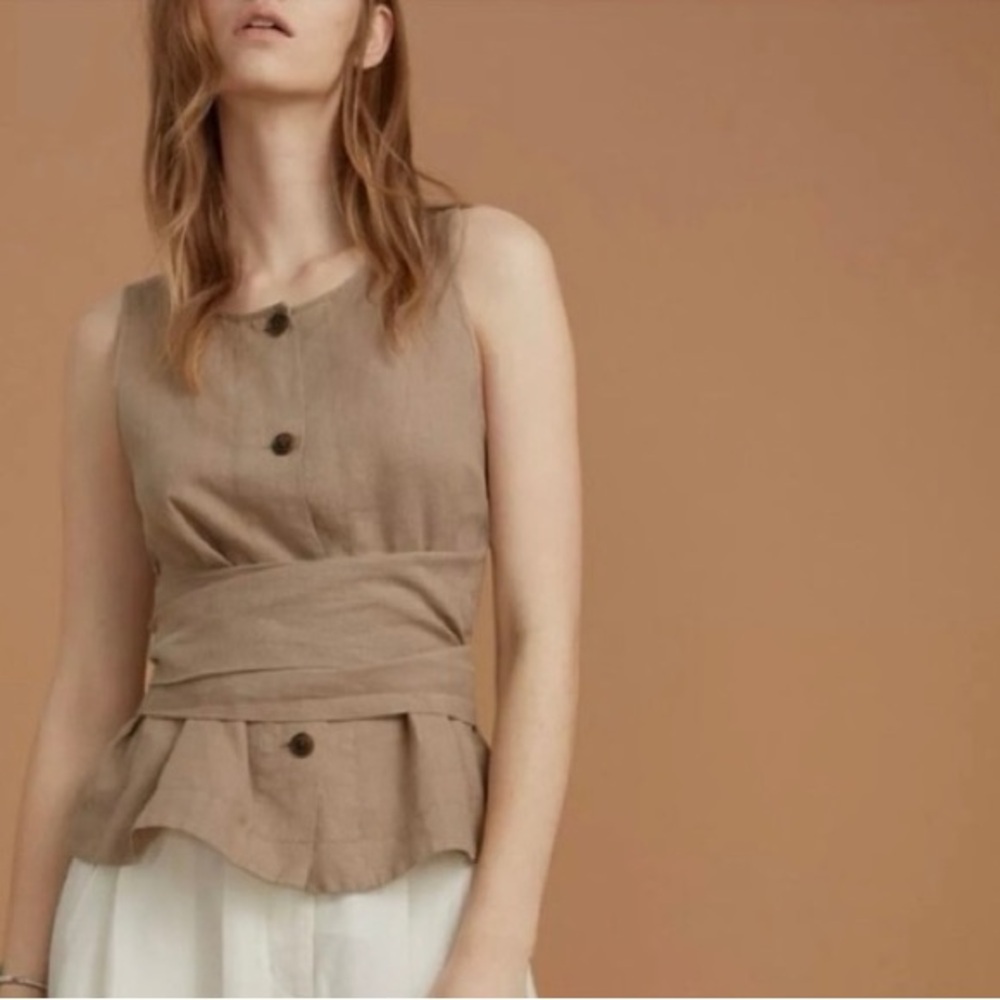 Aritizia Wilfred Vachel Linen Vest/Sleeveless Shirt